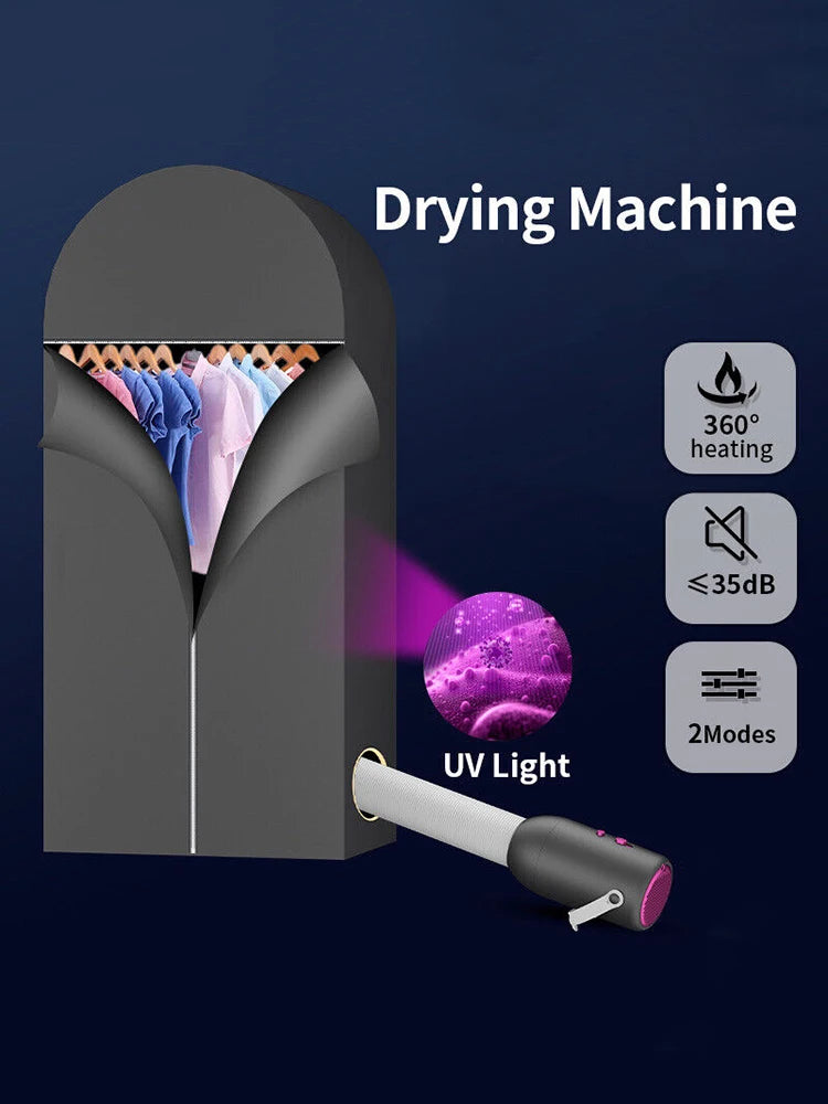 110V 220V Portable Electric Clothes Shoes Dryer Mini Cloth Drying Machine for Travel Dorms Hotel 500W Foldable Clothes Dryer
