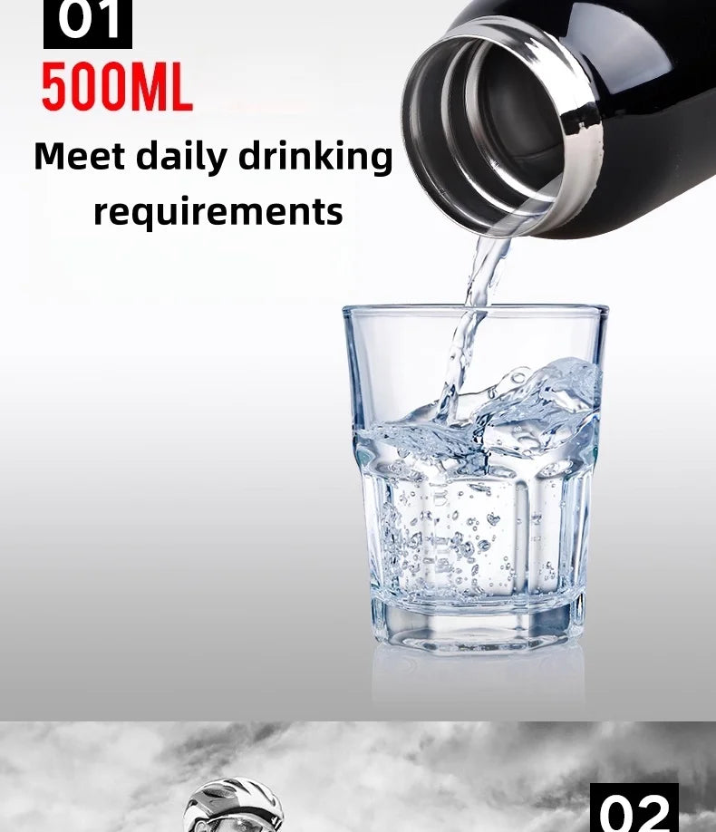 500ml Vacuum Stainless Steel Bicycle Water Bottle Thermal Insulation Cold Cup Cycling Accessories Bike Kettle for Hot Cold Drink