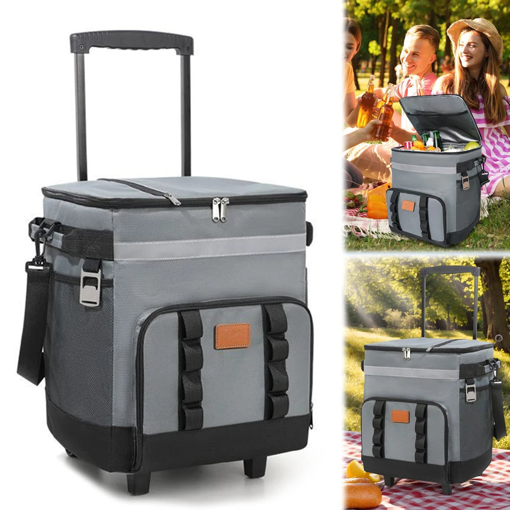 Picnic Trolley Box Leak Proof Large Thermal Food Delivery Box Detachable Portable Lunch Backpack for Outdoor Car Travel&Takeout