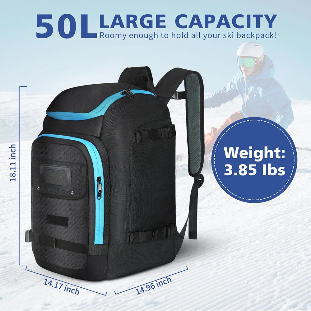 Ski Boots Bag Outdoor Skiing Capacity Large Backpack Unisex Dry Wet Separation Waterproof Storage Helmets Boot Gloves Snowboard