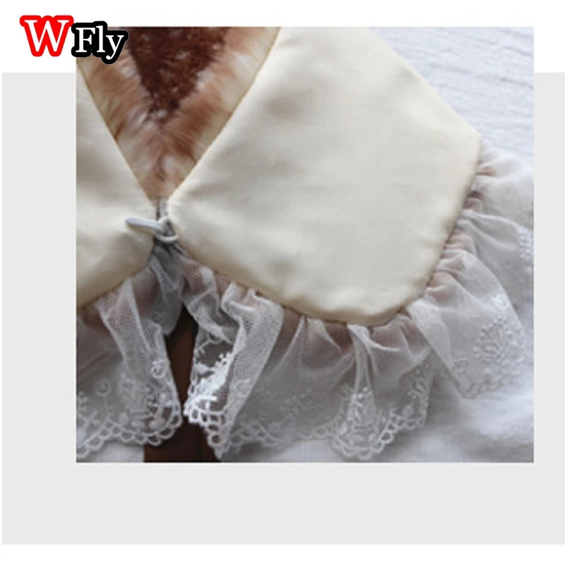 Subculture Y2K GIRL Spicy Girls Handmade Gothic Lolita Harajuku hairy Cute Deer Christmas decoration performance costume set