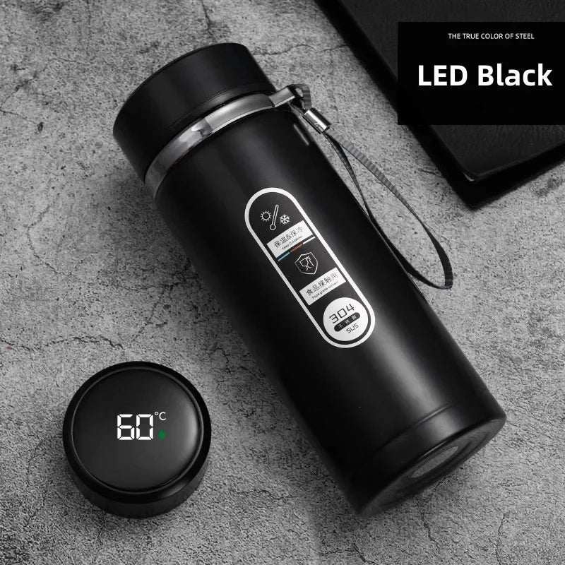 StainlessSteel Thermos Bottle with LED Temperature Display, 500-1000ML