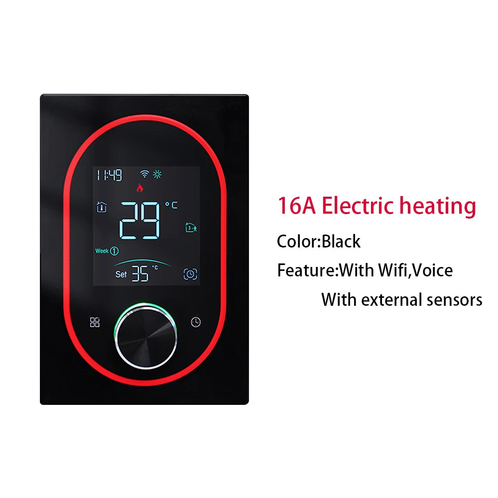 Smart WiFi Thermostat Programmable Knob Temperature Controller Electric Floor Heating Gas Boiler Thermostat for House Office