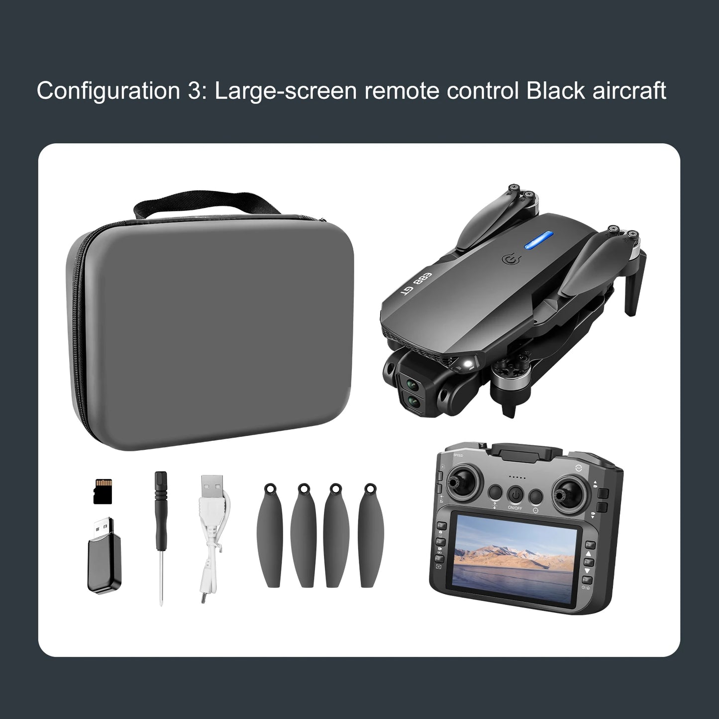 E88GT Drone 8K Professional HD 360° Dual Camera 12.5cm Screen Remote Control Brushless Motors Obstacle Avoidance Quadcopte 2025