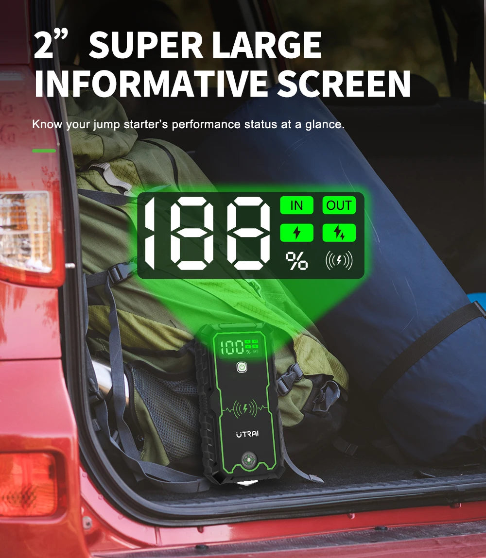 UTRAI Power Bank 2500A Jump Starter Portable Charger Car Booster 12V Auto Starting Device Emergency Car Battery Starter