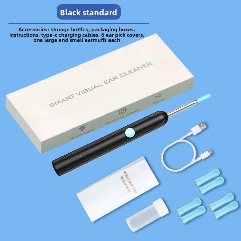 1-9pcs/Set Visual Ear Cleaner with Camera Ear Sticks USB Charging Ear Wax Removal Tool WIFI Connection 6 LED Lights Earpick