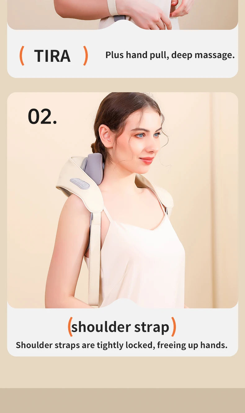 Wireless Electric Shoulder Massager Air Compress Kneading Multifunctional Neck Massager Shawl Massaging Muscle Relaxing
