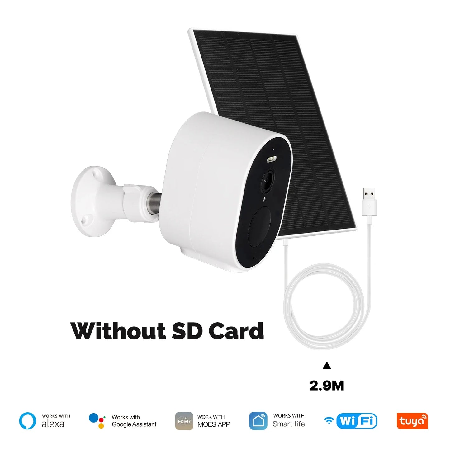 MOES Tuya WiFi 4MP HD Smart Security Camera Solar Charging IP65 Waterproof Full Color Night Vision Work With Alexa Google Home