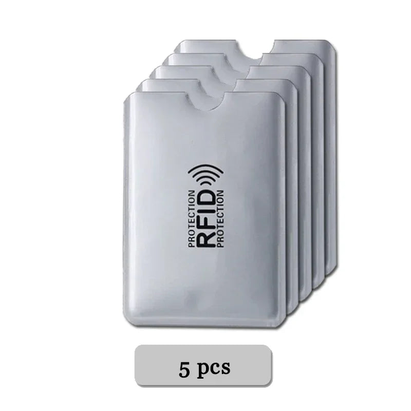 5/10/20pcs Portable Anti Rfid Wallet Blocking Reader Lock Bank Card Holder Id Bank Card Case Protection Metal Credit Card Holder