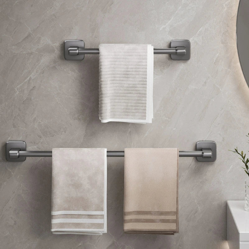 Wall Mounted Towel Holder Slipper Rack Bathroom Storage Rack Holder Without Drilling Bathroom Horizontal Bar Towel Rack