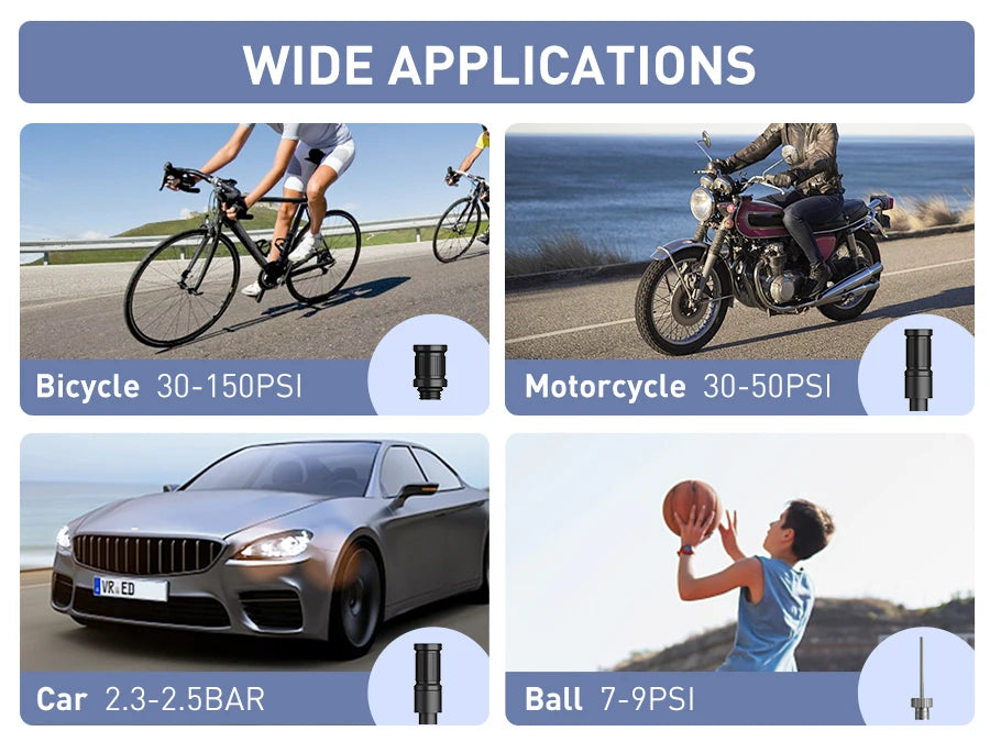 CYCPLUS Smart Air Pump Bicycle Accessories High Pressure Portable Inflator Power Bank Hand Pump for Bike Car Tyre MTB Foot Ball