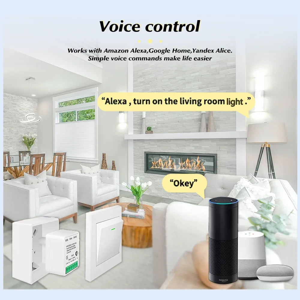 16A/20A Wifi Smart Switch DIY Smart Home Light Switches Module 2 Way Control Work with Tuya Smart Life Alexa Google Home Switch
