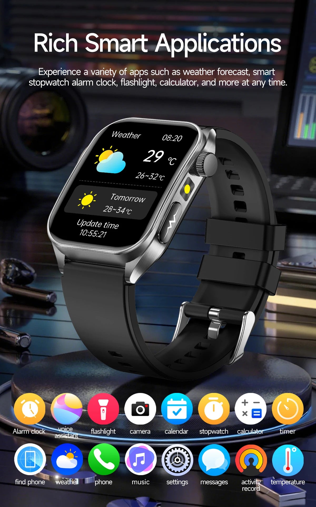 2025 New Mcro Phsical Examination 650nm Laser Therapy ECG Urci Acid Blood Fat Smart Watch Men Blood Pressure Heart Rate Bracelet