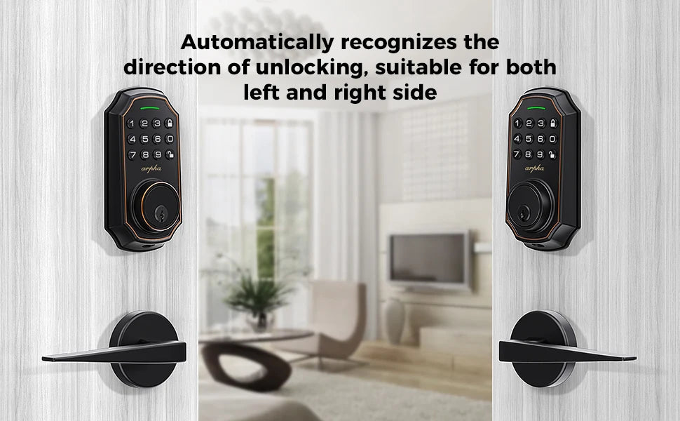 Arpha Smart Lock D180 100 Entry Codes 16 Anti Peeping Password Electronic Keypad Deadbolt Electronic Door Lock Low Battery Alarm