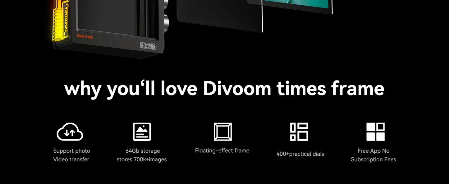 Divoom Times Frame Smart HD Screen | 10.1" DIY Digital Clock | Crypto Stocks Weather Calendar | Tech Gift Desk SetupPicture FramesGoWisse.com
