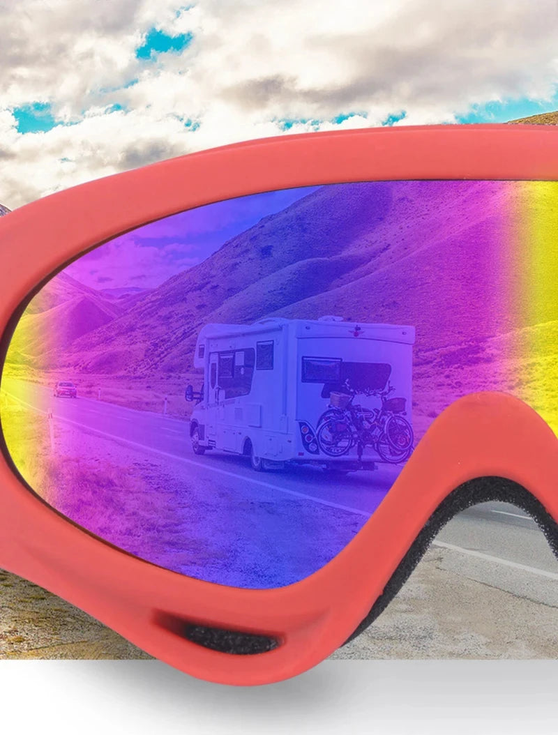 Skiing Goggles Cycling Motorcycle Windproof Goggles Anti-fog UV400 Snowboard Snow Goggles Winter Outdoor Sport Skiing Eyewear