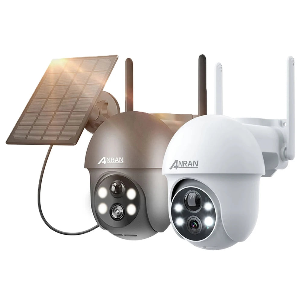 ANRAN 5MP 2K Solar Camera Rechargeable Battery PIR Humanoid Detection Outdoor PTZ Wireless WIFI Camera Full Color Night Vision