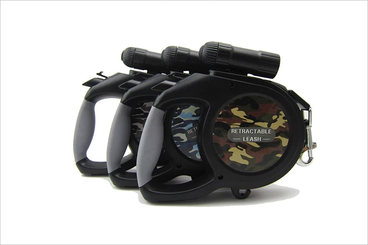 CAMO Dog Retractable Leash with Light Automatic Extendable Large Pet Lead Strong Pets Traction Rope for Big Dogs Walking 190 kg
