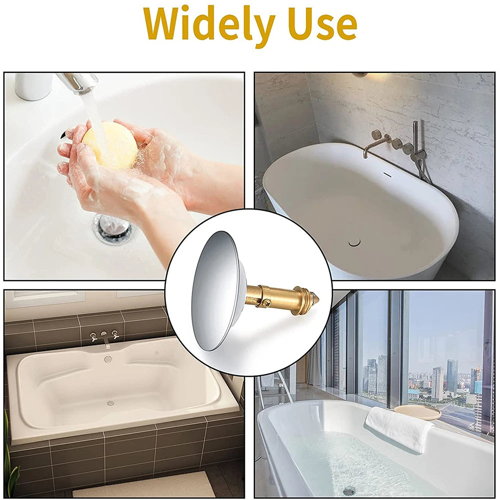 Brass Chrome Pop Up Basin Waste Drain Filter Bathroom Sink Push Button Click Clack Plug Hair Catcher Bathtub Drain Stopper