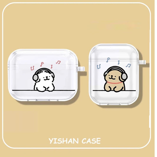 Cute Puppy Pattern Dog Earphone Cases for Apple AirPods4 1/ 2/ 3/ Pro Protective Cover Headphone Accessorie Protective Box