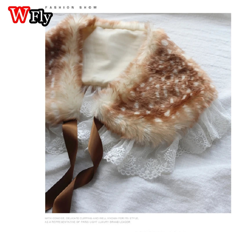 Subculture Y2K GIRL Spicy Girls Handmade Gothic Lolita Harajuku hairy Cute Deer Christmas decoration performance costume set