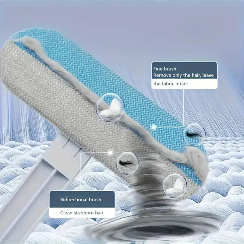 Long Handle Nylon Pet Hair Brush for Dogs & Cats - Durable Shedding Control & Grooming Tool for Effective Cleaning