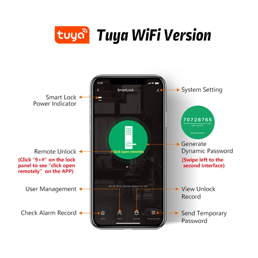 Outdoor Waterproof Tuya Smart Lock with Remote Control IC Card Digital Key-pad Electronic Biometria Security Lock For Gate Door