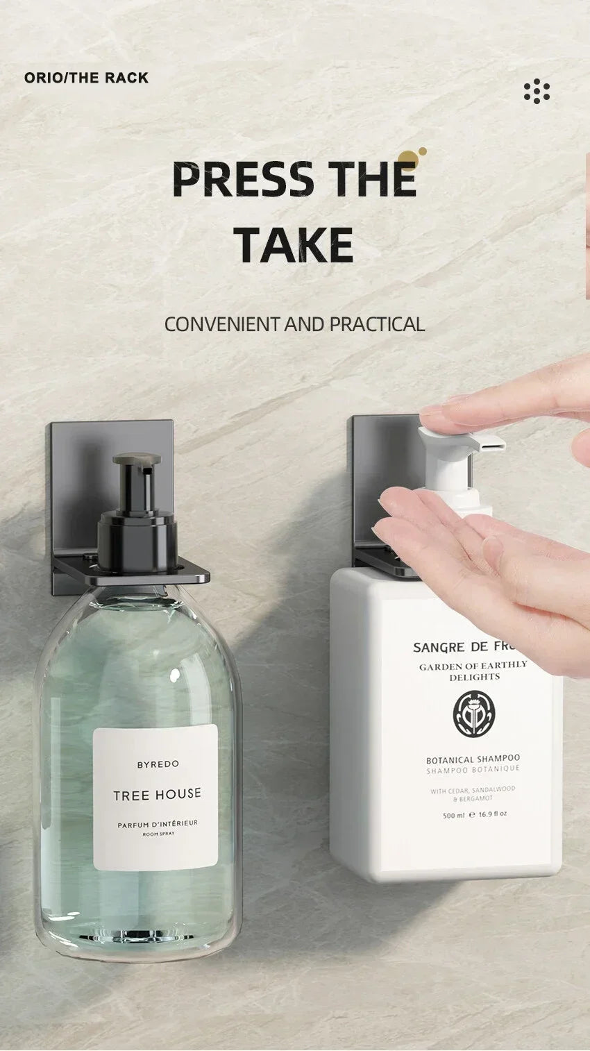 2025 Space Aluminum Shower Gel Bottle Rack Adjustable Shampoo Hanger Hook No Drill Wall Mounted Universal Soap Dispenser Holders