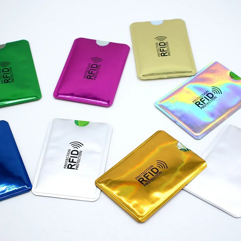5/10/20pcs Portable Anti Rfid Wallet Blocking Reader Lock Bank Card Holder Id Bank Card Case Protection Metal Credit Card Holder