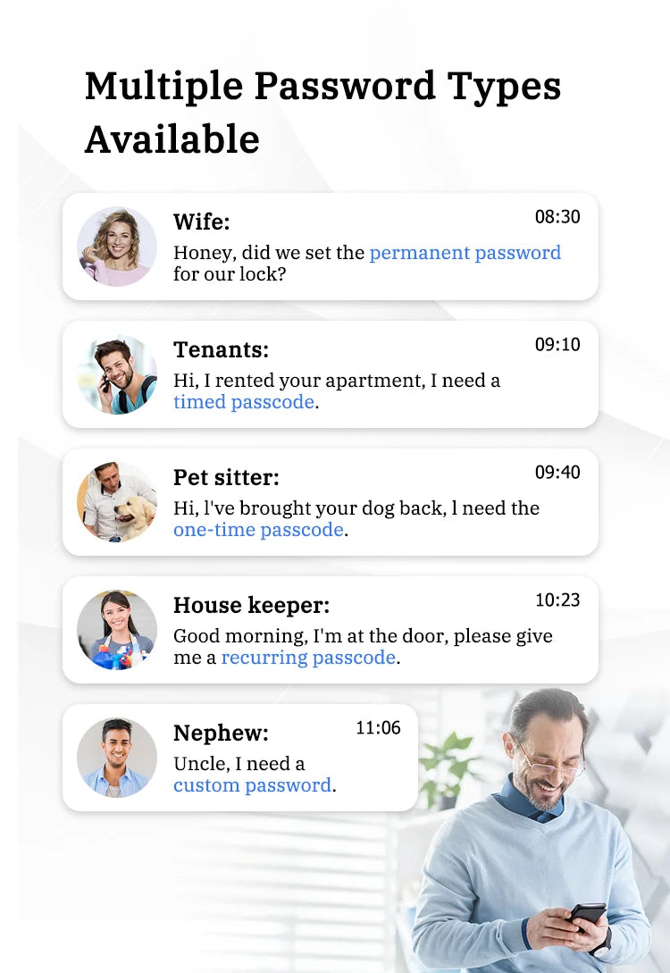 Bluetooth Fingerprint Door Lock TTLock App Code Card Key Touch Screen Smart Door Lock Security Digital Electronic Lock For Home