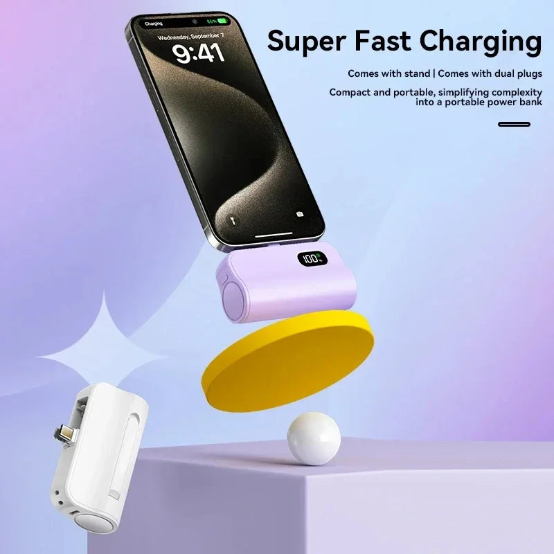 Xiaomi Mini Power Bank 50000mAh 2-in-1 Large Capacity LED Digital Display Portable Fast Charging External Battery For IPhone New