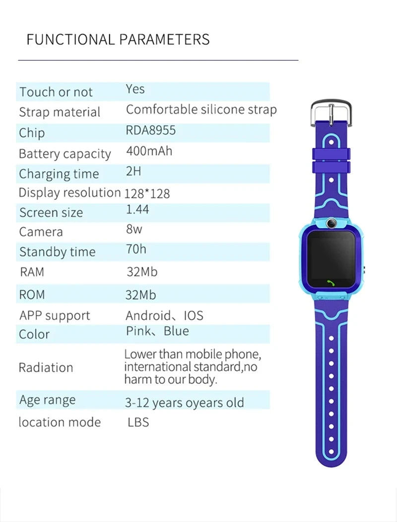 VIVO Kids 4G Smart Watch Sim Card Call Child SmartWatch SOS GPS Location Tracker Camera Waterproof Watch Gift For Ios Android