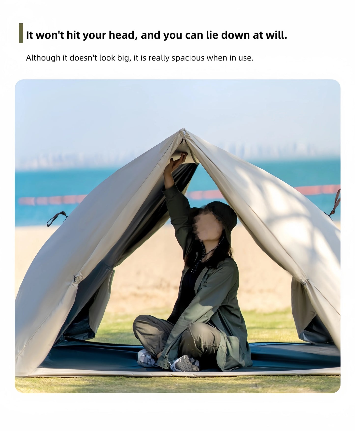 Camping Tent Beach Tent 3-4 Person Family Foldable Shelter Waterproof Automatic Setup For Camping Hiking Traveling