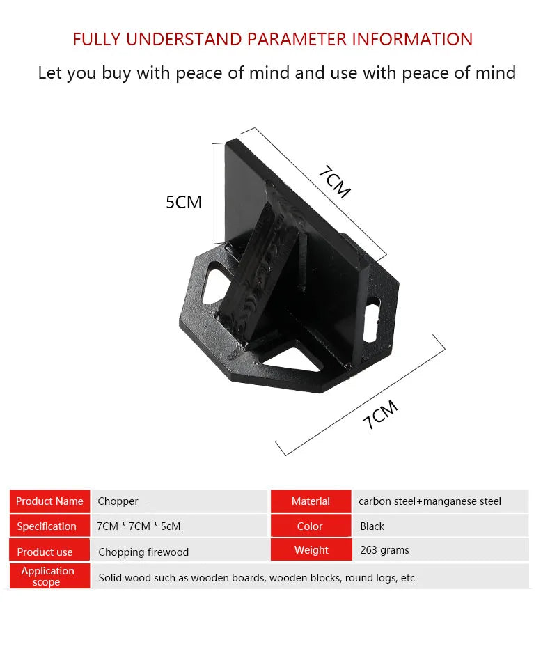 Splitter for Wood Cast Iron Wood Splitter Hand Cutter Kindling Racker Manual Log Splitter Wedge for Campsite & Home