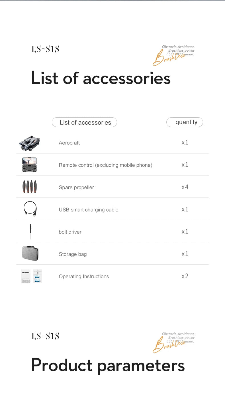 Popular S1S drone 8K high-definition dual camera brushless motor four axis foldable obstacle avoidance aircraft children's toy