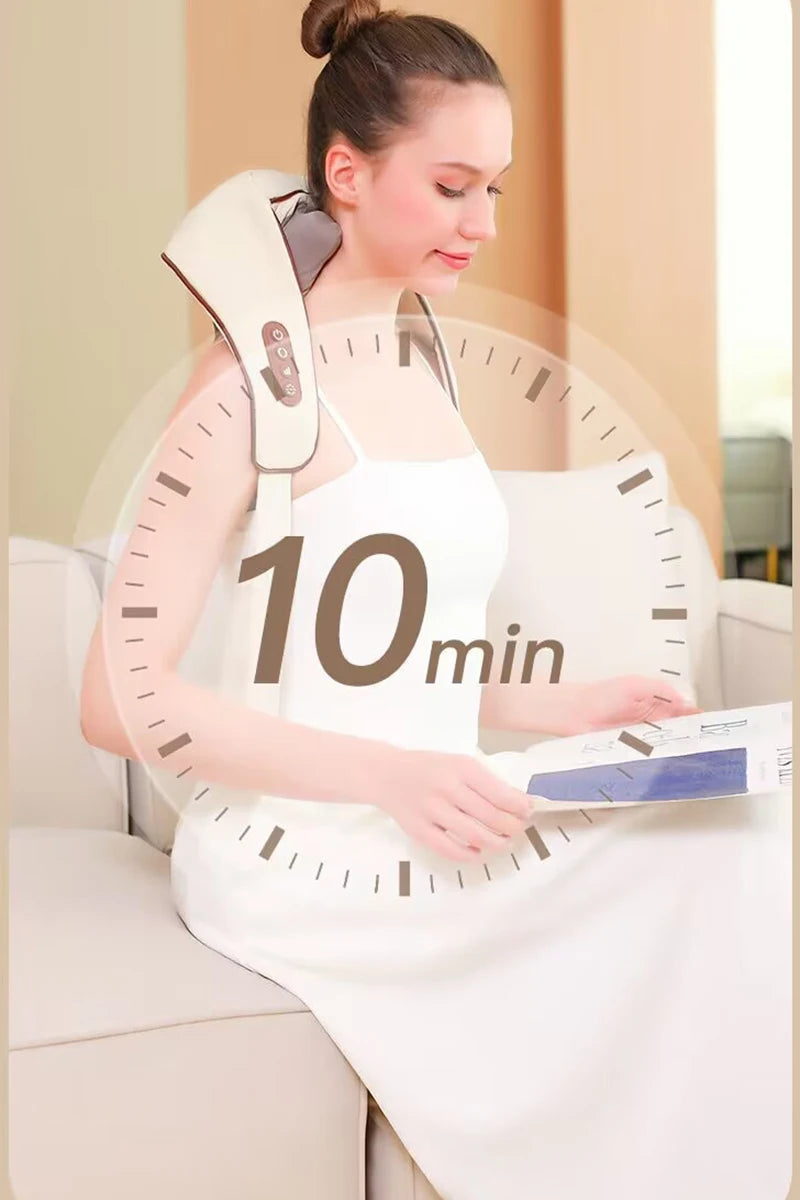 Wireless Electric Shoulder Massager Air Compress Kneading Multifunctional Neck Massager Shawl Massaging Muscle Relaxing