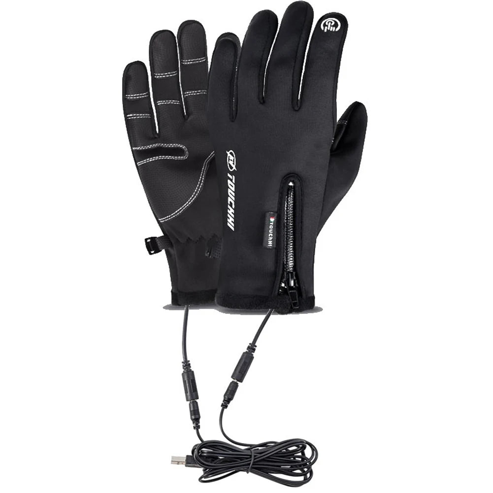 USB Touch Screen Gloves Electric Heated Hand Warmer Winter Ski Gloves for Cycling Running Driving Hiking Walking for Women Men
