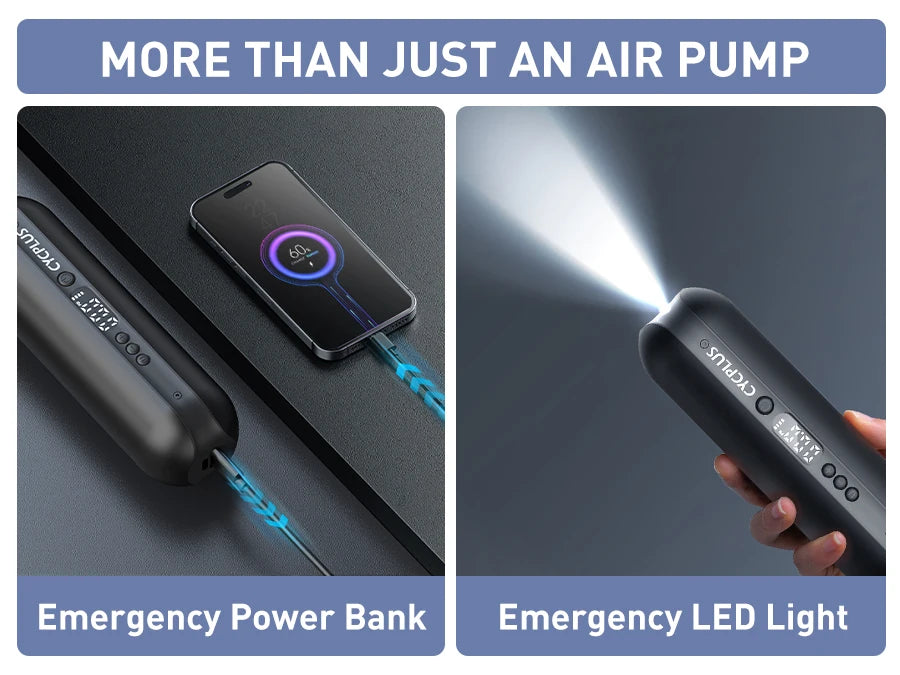CYCPLUS Smart Air Pump Bicycle Accessories High Pressure Portable Inflator Power Bank Hand Pump for Bike Car Tyre MTB Foot Ball