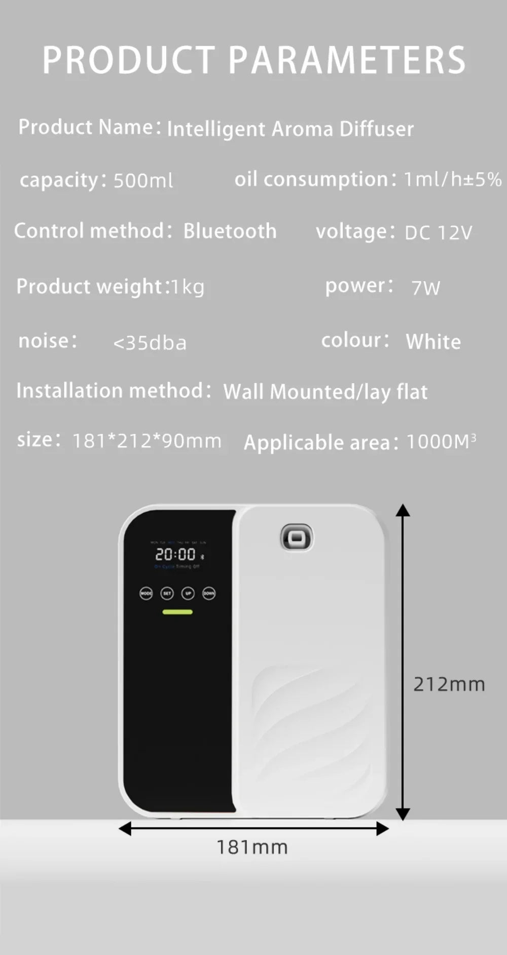 Hotel Aroma Diffuser Machine Wall Mounted Room Fragrance Diffuser Bluetooth Electric Smell Distributor Electric Smell for HomeElectric DiffusersGoWisse.com