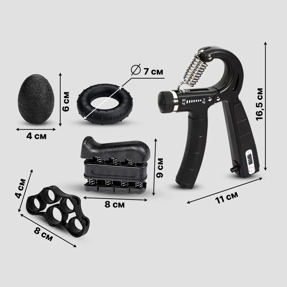 6PCS/SET 5-60kg Adjustable Hand Grip Strengthener Hand Grip Trainer With Counter Wrist Forearm And Hand Exerciser For Muscle Bui