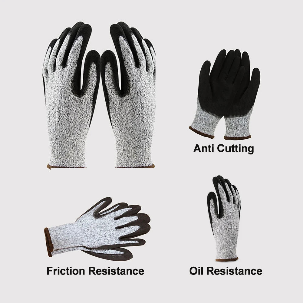 Level 5 Cut Resistant Gloves 3D Comfort Stretch Fit Washable Anti-cut Protective Gloves for Construction Gardening