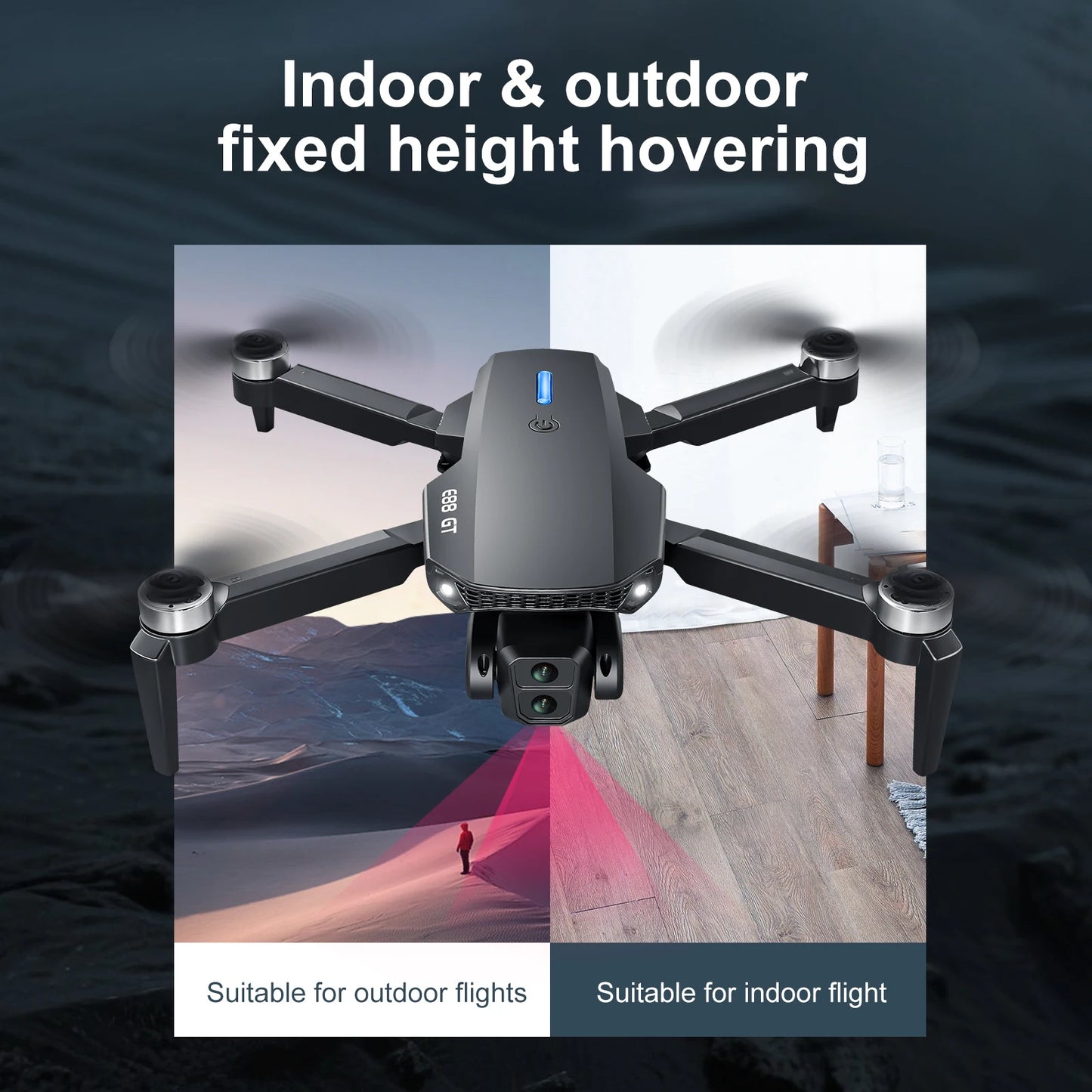 E88GT Drone 8K Professional HD 360° Dual Camera 12.5cm Screen Remote Control Brushless Motors Obstacle Avoidance Quadcopte 2025