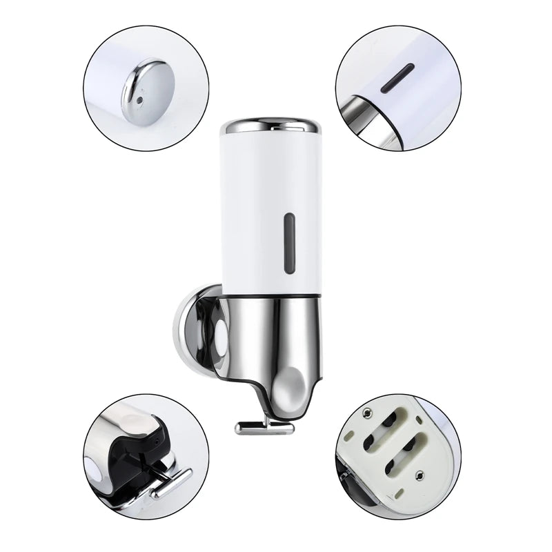 Hotel Soap Dispenser Manual Press Wall-mounted Punch-free Shower Gel Shampoo Hand Sanitizer Box Bathroom Decoration Accessories
