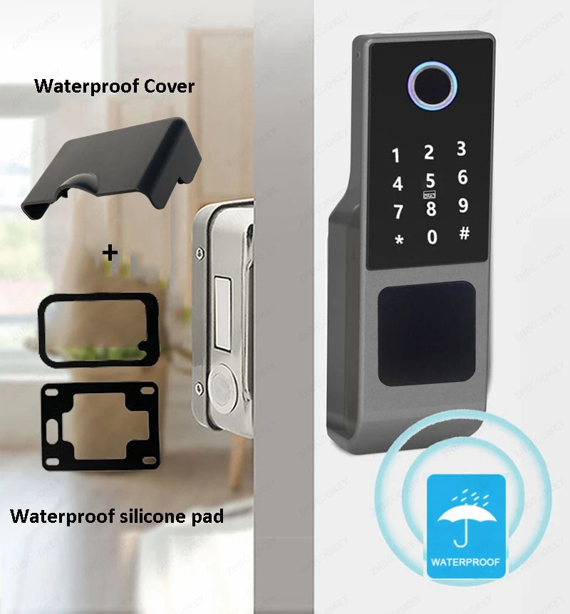 Outdoor Waterproof Tuya Smart Lock with Remote Control IC Card Digital Key-pad Electronic Biometria Security Lock For Gate Door