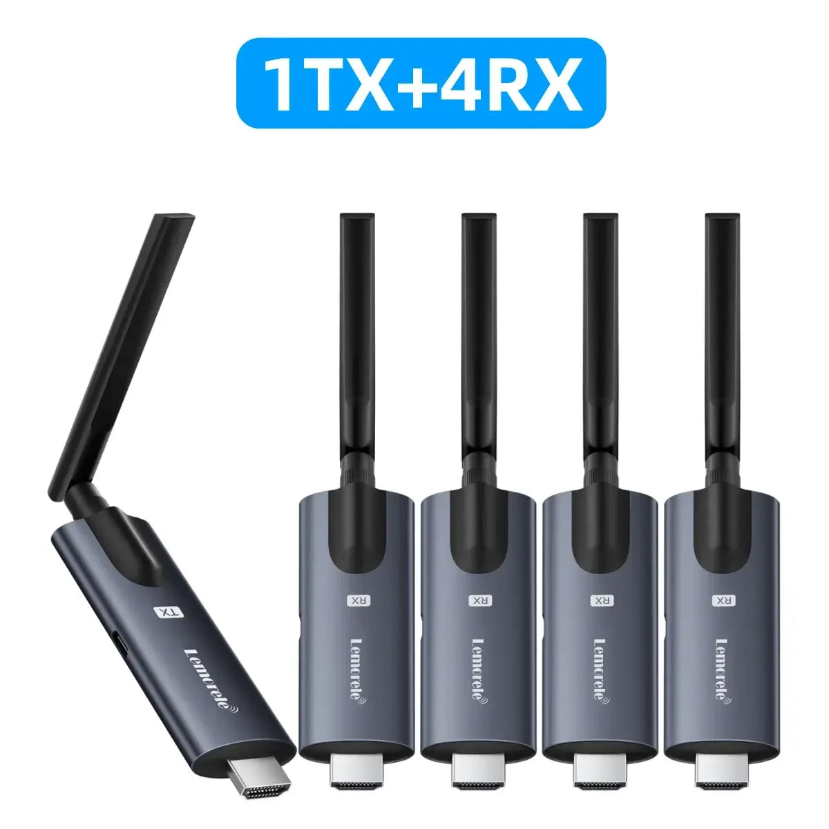 Lemorele 200m Wireless HDMI Transmitter and Receiver APP Monitor Video Transceiver Low Latency Plug and Play for PC TV Projector