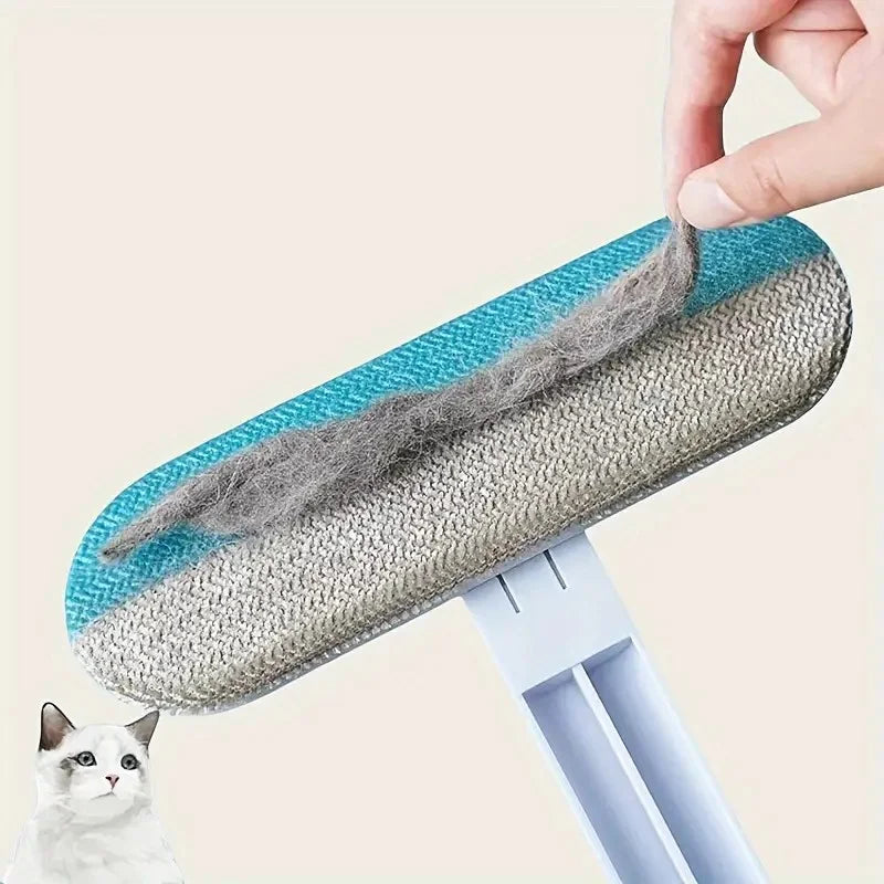 Long Handle Nylon Pet Hair Brush for Dogs & Cats - Durable Shedding Control & Grooming Tool for Effective Cleaning