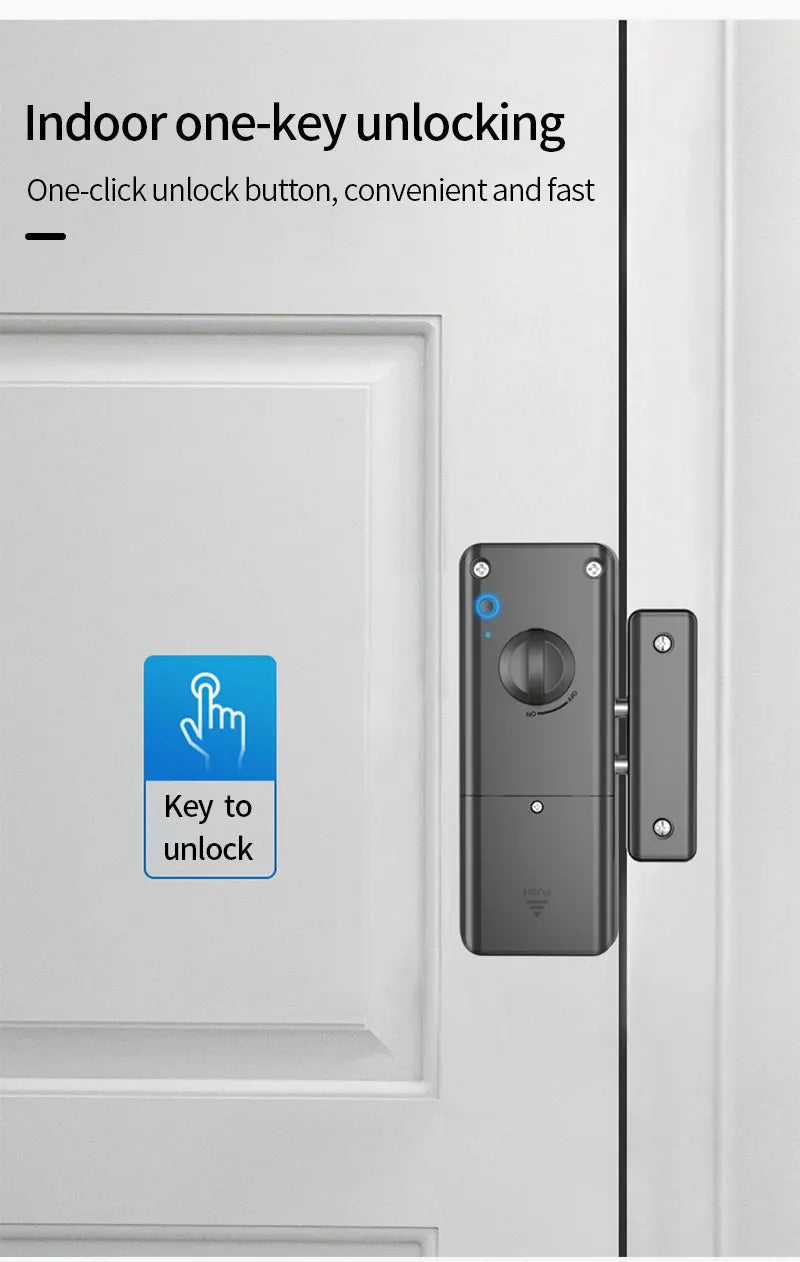 No Drilling Smart Tuya App Bluetooth Indoor Invisible Lock for Wooden Door Electronic 13.56 IC Card Lock Support Gateway to Wifi
