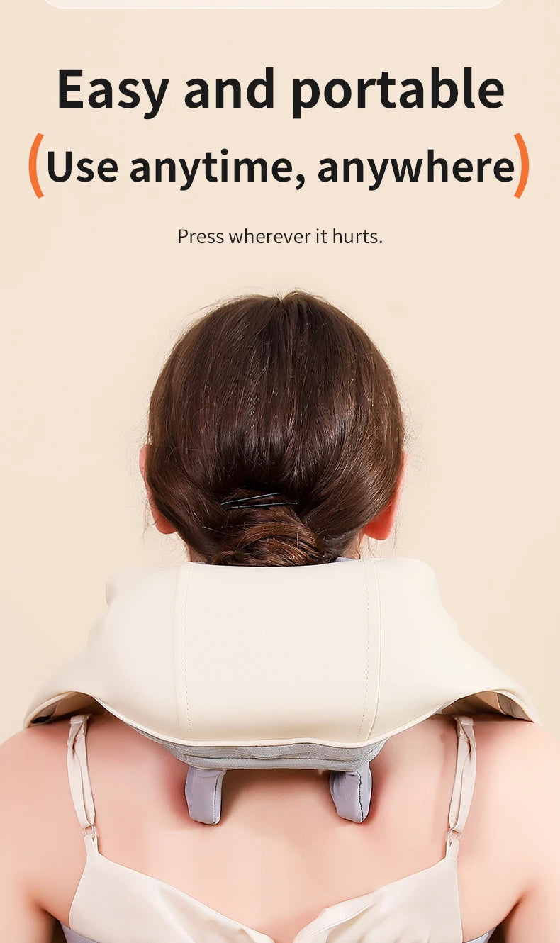 Wireless Electric Shoulder Massager Air Compress Kneading Multifunctional Neck Massager Shawl Massaging Muscle Relaxing