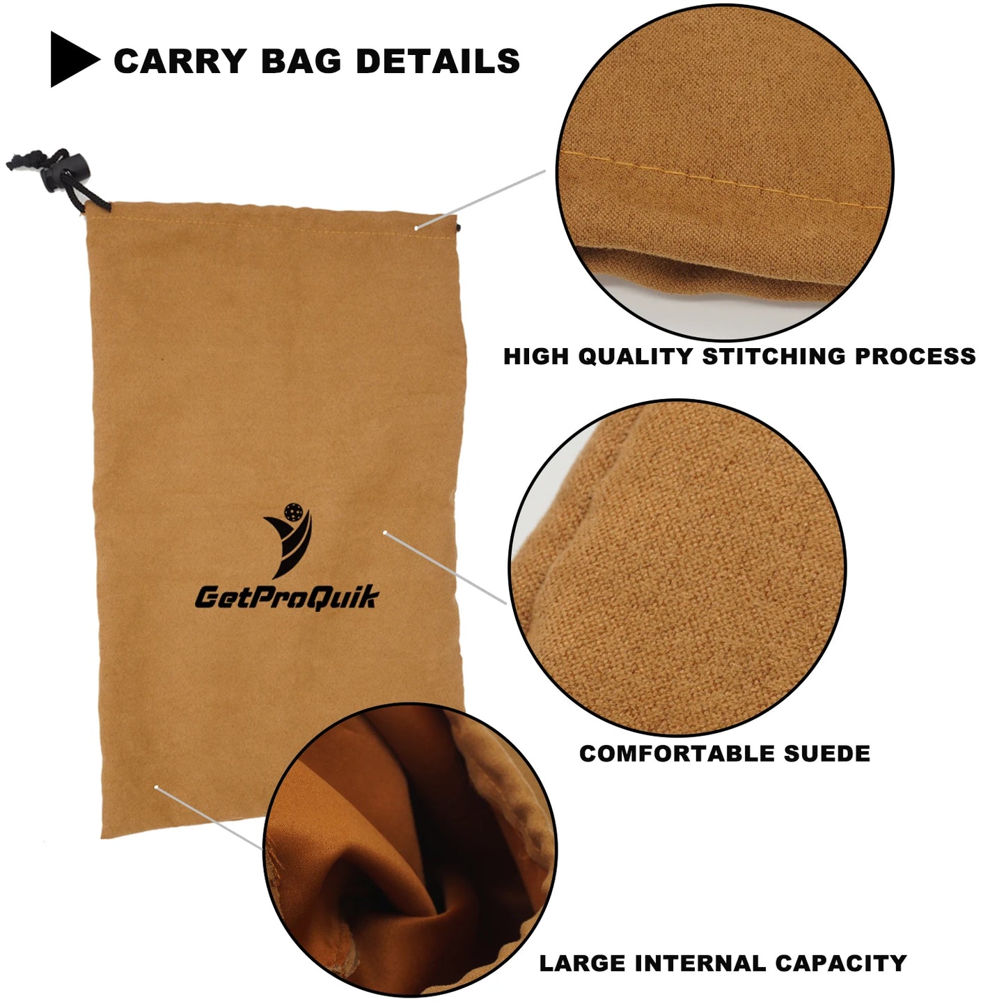 Multifunctional Pickleball Paddle Bag, Large Capacity, Suede Racket, Balls Protection Carry Bags