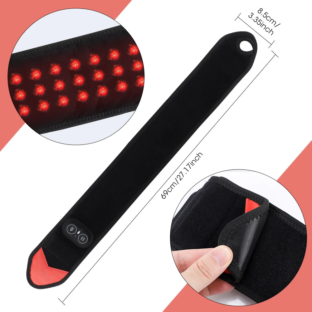 Red Light Therapy Wrist Protector 660nm 850nm LED Infrared Heating Pad Wrist Wrap 3 Levels Vibration Hand Massager Brace